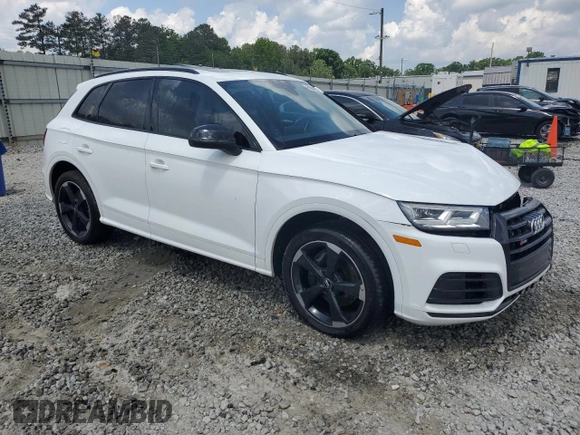 2020 Audi SQ5 Premium Plus with VIN WA1B4AFY3L2056419, listed as a Copart auction lot 55294295 with 51,490 mi miles and Salvage title. Bid and sale history available at DreamBid. Image 4.