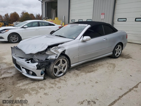 2006 Mercedes-Benz CLK-Class 5.0L with VIN WDBTK75G56T069553, listed as a Copart auction lot 80439254 with 84,715 mi miles and Salvage Title. Bid and sale history available at carsss.com. Image 1.