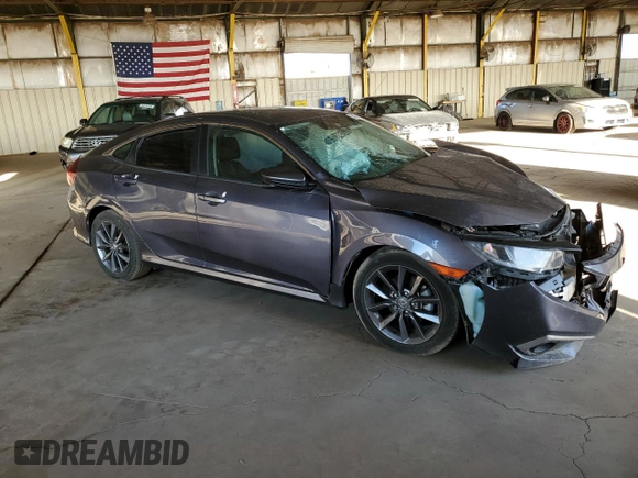 2020 Honda Civic Sedan EX with VIN 19XFC1F37LE205125, listed as a Copart auction lot 54004475 with 64,031 mi miles and Salvage Title. Bid and sale history available at carsss.com. Image 4.