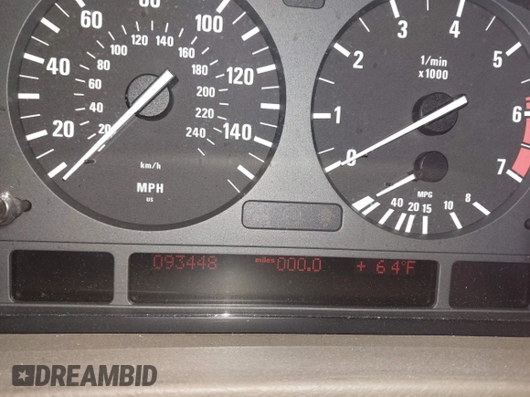 1998 BMW 7 Series with VIN WBAGF8323WDL57406, listed as a IAAI auction lot 42428227 with 93,448 mi miles and . Bid and sale history available at DreamBid. Image 7.