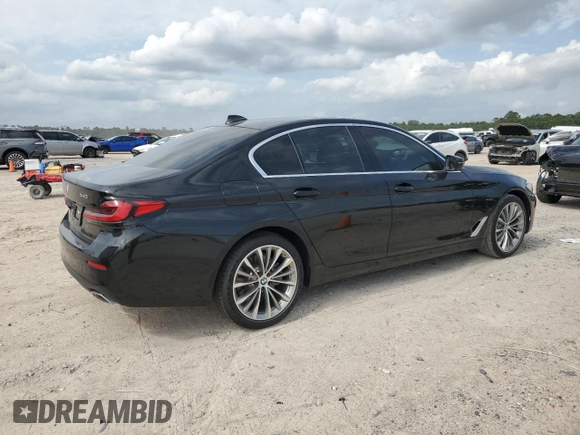 2023 BMW 5 Series 540i with VIN WBA53BJ07PCM01445, listed as a Copart auction lot 55084525 with 20,598 mi miles and Salvage title. Bid and sale history available at DreamBid. Image 3.