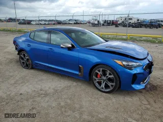 2019 Kia Stinger GT1 with VIN KNAE45LC7K6053028, listed as a Copart auction lot 59535094 with 44,790 mi miles and Salvage Title. Bid and sale history available at carsss.com. Image 4.
