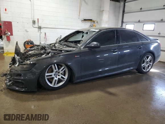 2014 Audi A6 3.0T Prestige with VIN WAUHGAFC1EN031979, listed as a Copart auction lot 48577955 with 0 mi miles and Non Repairable. Bid and sale history available at carsss.com. Image 1.