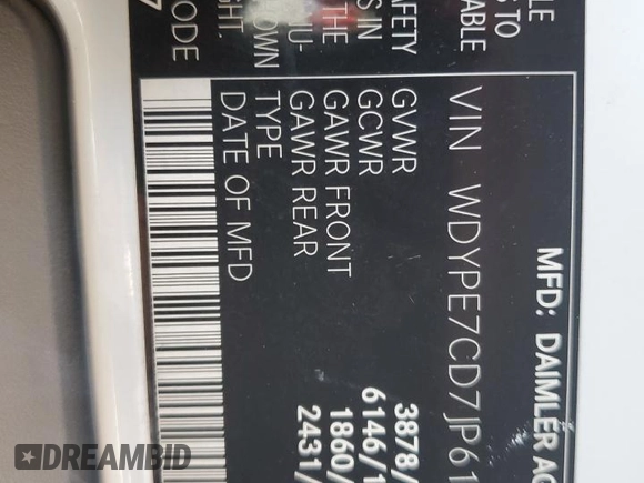2018 Freightliner Sprinter Cargo z VIN WDYPE7CD7JP616380, wystawiony jako Copart lot #77013644 z przebiegiem 194 981 mil mil oraz Tytuł czysty. Historia ofert i sprzedaży dostępna na DreamBid. Obrazek 13.