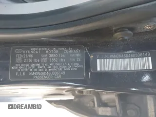 2006 Hyundai Elantra GLS z VIN KMHDN46D46U306149, wystawiony jako IAAI lot #42118244 z przebiegiem 101 972 mil mil oraz . Historia ofert i sprzedaży dostępna na DreamBid. Obrazek 9.