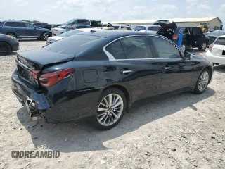 2021 Infiniti Q50 Luxe with VIN JN1EV7BR5MM752693, listed as a Copart auction lot 60027225 with 74,398 mi miles and Salvage title. Bid and sale history available at DreamBid. Image 3.