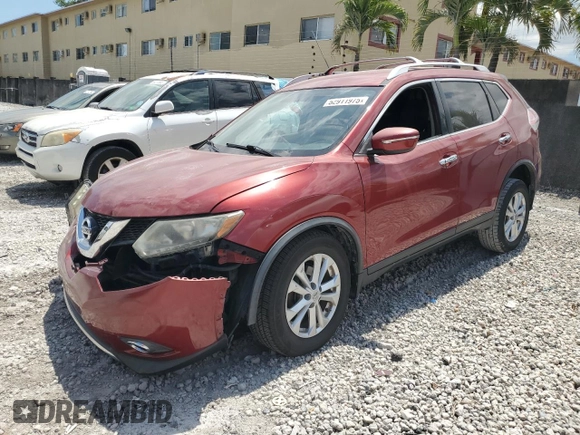 2015 Nissan Rogue SV with VIN KNMAT2MT6FP551058, listed as a Copart auction lot 52911975 with Not Provided miles and Salvage Title. Bid and sale history available at carsss.com. Image 1.