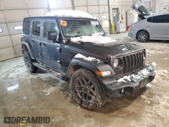 2024 Jeep Wrangler Sport with VIN 1C4PJXKN4RW208552, listed as a Copart auction lot 87195854 with Not provided miles and Salvage title. Bid and sale history available at DreamBid. Image 4.