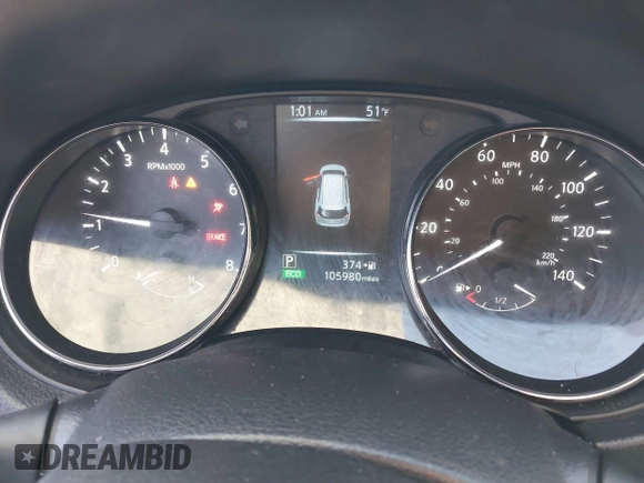 2017 Nissan Rogue SV with VIN KNMAT2MT1HP541640, listed as a IAAI auction lot 41762105 with 105,981 mi miles. Bid and sale history available at carsss.com. Image 7.