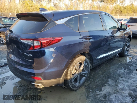 2023 Acura RDX w/Advance Package with VIN 5J8TC2H73PL016155, listed as a Copart auction lot 88706655 with 13,962 mi miles and Salvage Title. Bid and sale history available at carsss.com. Image 3.