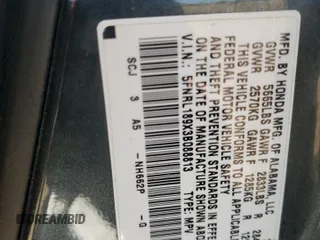 2003 Honda Odyssey EX-L z VIN 5FNRL189X3B088813, wystawiony jako Copart lot #56221685 z przebiegiem 204 443 mil mil oraz Szkoda całkowita • Salvage title. Historia ofert i sprzedaży dostępna na DreamBid. Obrazek 13.