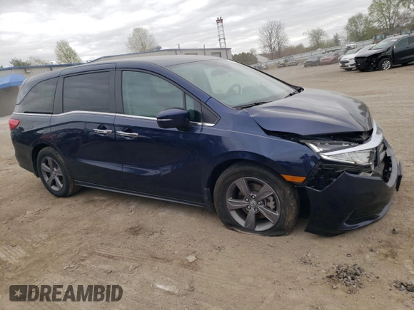 2023 Honda Odyssey EX with VIN 5FNRL6H53PB060058, listed as a Copart auction lot 53415865 with 24,778 mi miles and Salvage title. Bid and sale history available at DreamBid. Image 4.