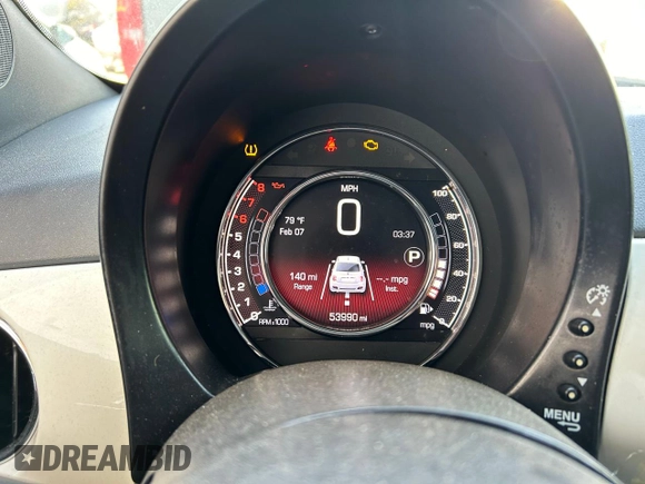 2016 FIAT 500 Sport with VIN 3C3CFFBR2GT176995, listed as a Copart auction lot 77235214 with 53,990 mi miles and Clean title. Bid and sale history available at DreamBid. Image 8.