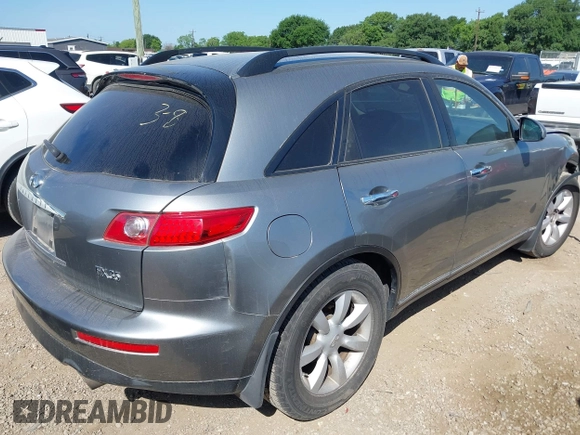 2005 Infiniti FX35 with VIN JNRAS08U55X109879, listed as a IAAI auction lot 42006420 with 150,760 mi miles. Bid and sale history available at carsss.com. Image 4.