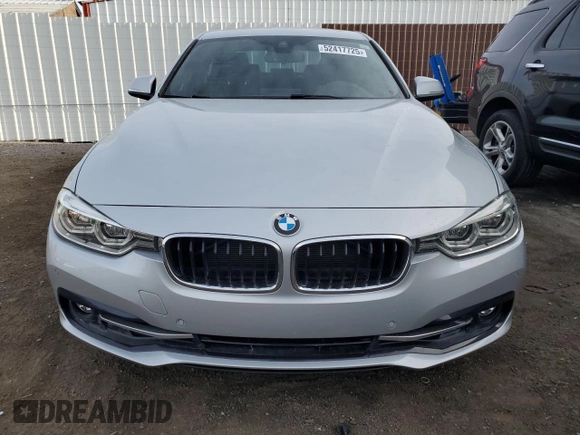 2017 BMW 3 Series 330i with VIN WBA8B9C56HK884452, listed as a Copart auction lot 52417725 with 33,007 mi miles and Salvage Title. Bid and sale history available at carsss.com. Image 5.