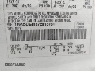 2000 Ford Explorer Eddie Bauer с VIN 1FMDU64E5YZB10754, выставлен на аукционе IAAI как лот 42410468 с пробегом 209 690 миль миль и . История ставок и продаж доступна на DreamBid. Изображение 9.
