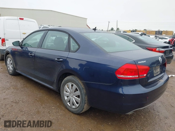 2012 Volkswagen Passat S w/Appearance with VIN 1VWAP7A31CC043277, listed as a IAAI auction lot 41456953 with 93,884 mi miles. Bid and sale history available at carsss.com. Image 3.