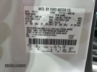 2012 Ford Escape Limited with VIN 1FMCU9EG5CKA70481, listed as a Copart auction lot 54119885 with 97,825 mi miles and Salvage Title. Bid and sale history available at DreamBid. Image 13.