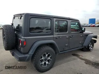 2022 Jeep Wrangler Unlimited Rubicon with VIN 1C4HJXFN9NW256461, listed as a Copart auction lot 43188065 with 26,944 mi miles and Salvage title. Bid and sale history available at DreamBid. Image 3.