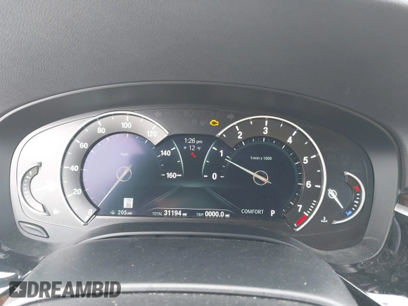 2019 BMW 5 Series 530i xDrive with VIN WBAJA7C50KWC77684, listed as a IAAI auction lot 41629289 with 31,194 mi miles. Bid and sale history available at carsss.com. Image 7.