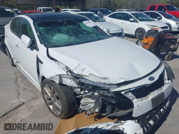2015 Kia Optima SXL Turbo with VIN 5XXGR4A61FG428391, listed as a IAAI auction lot 41869452 with 63,130 mi miles and . Bid and sale history available at DreamBid. Image 1.
