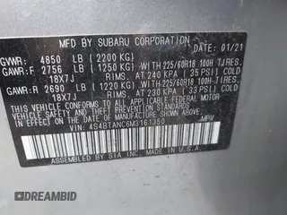 2021 Subaru Outback Limited с VIN 4S4BTANC6M3161350, выставлен на аукционе IAAI как лот 42198372 с пробегом 64 278 миль миль и . История ставок и продаж доступна на DreamBid. Изображение 9.