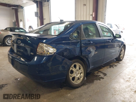 2008 Ford Focus SE with VIN 1FAHP35N78W191984, listed as a IAAI auction lot 41839286 with 129,290 mi miles. Bid and sale history available at carsss.com. Image 4.