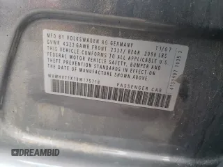 2008 Volkswagen GTI z VIN WVWHV71K18W175718, wystawiony jako Copart lot #76286314 z przebiegiem Nie podano mil oraz Czysty tytuł • Clean title. Historia ofert i sprzedaży dostępna na DreamBid. Obrazek 12.