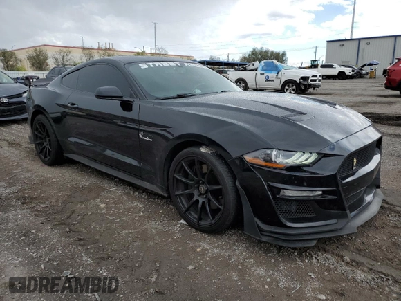 2018 Ford Mustang GT with VIN 1FA6P8CF6J5181359, listed as a Copart auction lot 56077125 with 79,573 mi miles and Salvage title. Bid and sale history available at DreamBid. Image 4.