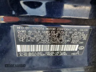 2009 Lexus IS with VIN JTHCK262395033522, listed as a Copart auction lot 64935254 with 113,594 mi miles and Salvage Title. Bid and sale history available at carsss.com. Image 12.