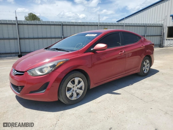 2016 Hyundai Elantra Value Edition with VIN KMHDH4AE6GU542083, listed as a Copart auction lot 42905375 with 0 mi miles and Salvage Title. Bid and sale history available at carsss.com. Image 1.
