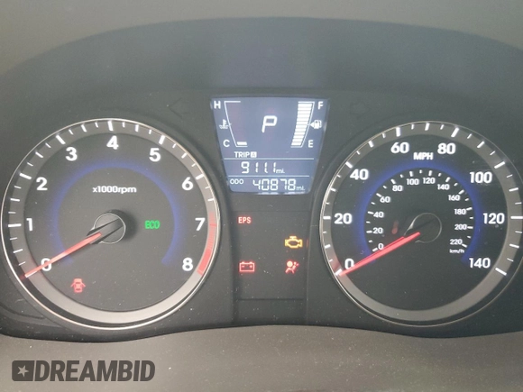 2013 Hyundai Accent GLS with VIN KMHCU4AE4DU451767, listed as a Copart auction lot 43948285 with 40,878 mi miles and Salvage Title. Bid and sale history available at DreamBid. Image 9.