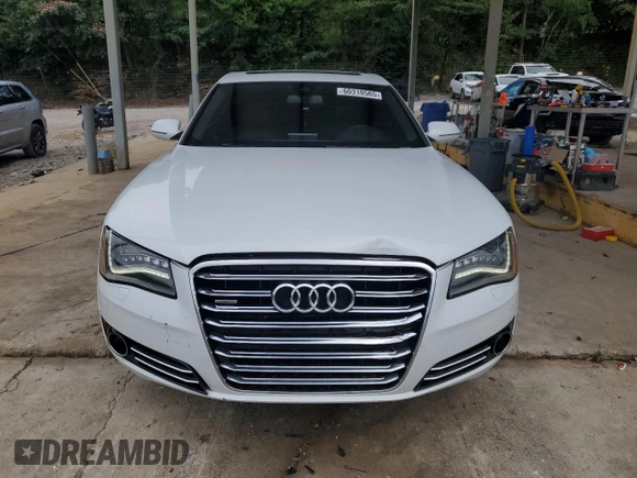 2013 Audi A8 4.0L with VIN WAUA2AFD9DN026942, listed as a Copart auction lot 60319565 with 122,341 mi miles and Salvage title. Bid and sale history available at DreamBid. Image 5.