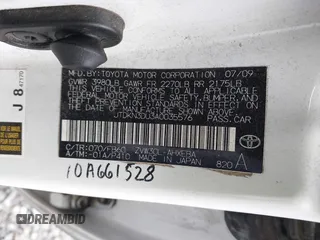 2010 Toyota Prius II with VIN JTDKN3DU3A0035576, listed as a IAAI auction lot 41788261 with 255,705 mi miles. Bid and sale history available at carsss.com. Image 9.