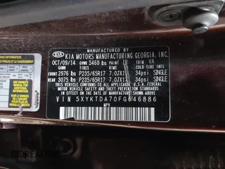 2015 Kia Sorento LX with VIN 5XYKTDA70FG646886, listed as a IAAI auction lot 42469491 with 214,232 mi miles and . Bid and sale history available at DreamBid. Image 9.