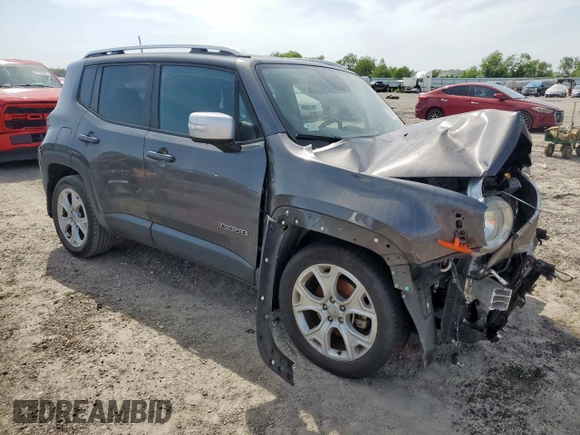 2018 Jeep Renegade Limited with VIN ZACCJADB2JPJ19589, listed as a Copart auction lot 57162995 with 57,585 mi miles and Salvage title. Bid and sale history available at DreamBid. Image 4.