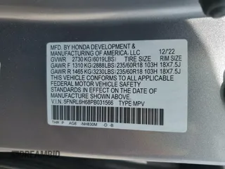2023 Honda Odyssey EX-L z VIN 5FNRL6H68PB031566, wystawiony jako Copart lot #56232025 z przebiegiem 42 537 mil mil oraz Szkoda całkowita • Salvage title. Historia ofert i sprzedaży dostępna na DreamBid. Obrazek 14.