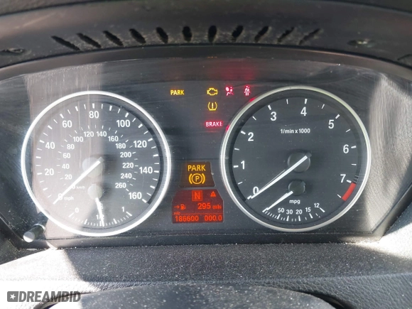 2009 BMW X5 30i with VIN 5UXFE43589L270050, listed as a IAAI auction lot 41747960 with 186,600 mi miles. Bid and sale history available at carsss.com. Image 7.