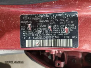 2007 Hyundai Tucson SE with VIN KM8JN12D67U612469, listed as a Copart auction lot 50362605 with 111,459 mi miles and Clean Title. Bid and sale history available at carsss.com. Image 13.