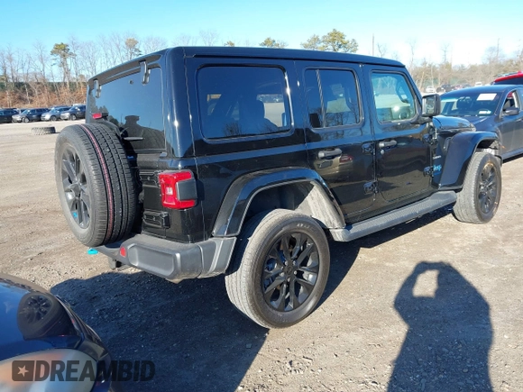 2023 Jeep Wrangler Sahara with VIN 1C4JJXP63PW525274, listed as a IAAI auction lot 41743099 with 38,484 mi miles and . Bid and sale history available at DreamBid. Image 4.