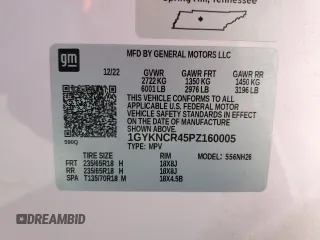 2023 Cadillac XT5 FWD Premium Luxury z VIN 1GYKNCR45PZ160005, wystawiony jako Copart lot #59147325 z przebiegiem 70 322 mil mil oraz Szkoda całkowita • Salvage title. Historia ofert i sprzedaży dostępna na DreamBid. Obrazek 13.