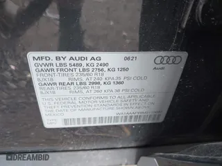 2021 Audi Q5 Premium with VIN WA1AAAFY8M2119097, listed as a IAAI auction lot 40308722 with 57,666 mi miles. Bid and sale history available at carsss.com. Image 9.