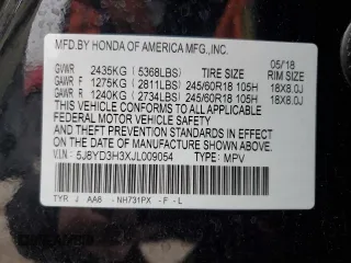 2018 Acura MDX z VIN 5J8YD3H3XJL009054, wystawiony jako Copart lot #44974895 z przebiegiem 64 080 mil mil oraz Szkoda całkowita • Salvage title. Historia ofert i sprzedaży dostępna na DreamBid. Obrazek 15.