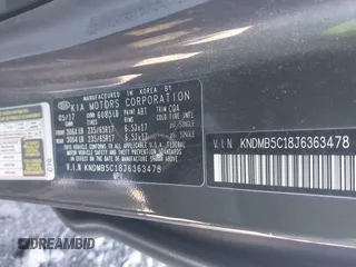 2018 Kia Sedona LX with VIN KNDMB5C18J6363478, listed as a IAAI auction lot 41687688 with 119,700 mi miles. Bid and sale history available at carsss.com. Image 9.