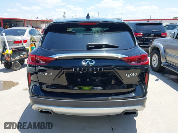 2019 Infiniti QX50 Luxe with VIN 3PCAJ5M1XKF126209, listed as a IAAI auction lot 42702042 with 57,763 mi miles and . Bid and sale history available at DreamBid. Image 16.