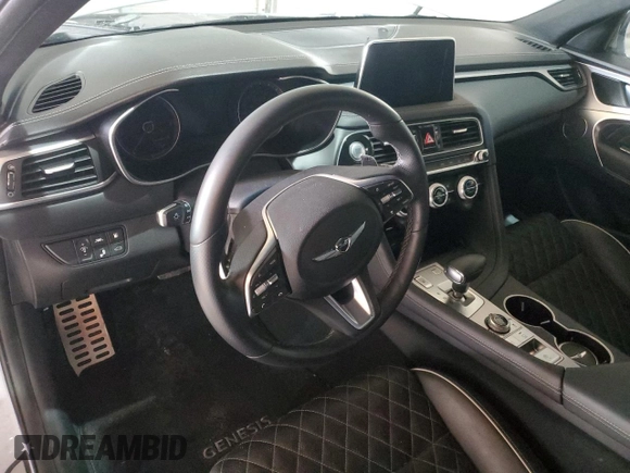 2019 Genesis G70 3.3T Advanced with VIN KMTG34LE8KU042482, listed as a Copart auction lot 45921005 with 0 mi miles and Salvage Title. Bid and sale history available at carsss.com. Image 8.
