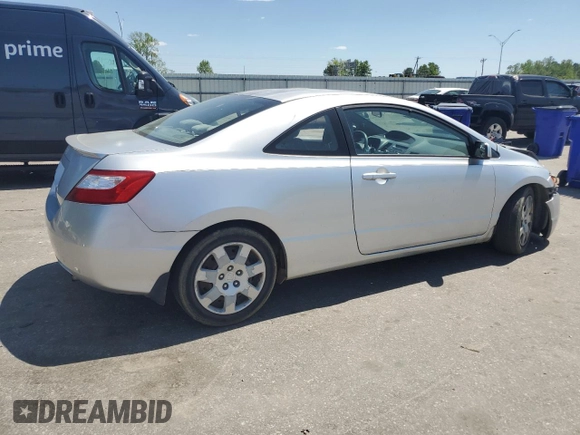 2008 Honda Civic Cpe LX with VIN 2HGFG12668H533850, listed as a Copart auction lot 53074755 with 106,093 mi miles and Salvage Title. Bid and sale history available at carsss.com. Image 3.