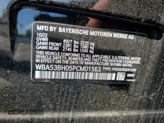 2023 BMW 5 Series 530i with VIN WBA53BH05PCM01563, listed as a Copart auction lot 55525515 with 23,371 mi miles and Salvage title. Bid and sale history available at DreamBid. Image 13.