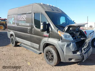 2018 Ram ProMaster Cargo Van with VIN 3C6TRVCG1JE138932, listed as a IAAI auction lot 41837140 with 1 mi miles. Bid and sale history available at carsss.com. Image 1.