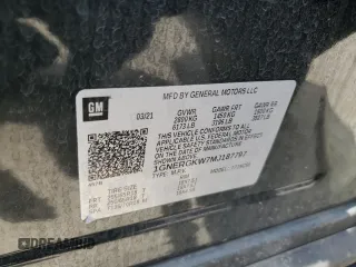 2021 Chevrolet Traverse LT Cloth with VIN 1GNERGKW7MJ187797, listed as a Copart auction lot 60596595 with 39,508 mi miles and Salvage title. Bid and sale history available at DreamBid. Image 13.